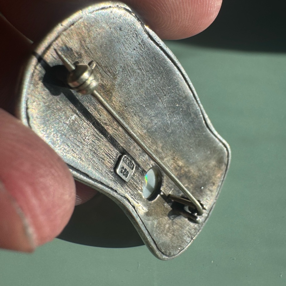 925 Sterling Silver Brooch with Mother of Pearl 20.7g - Picture 15 of 15